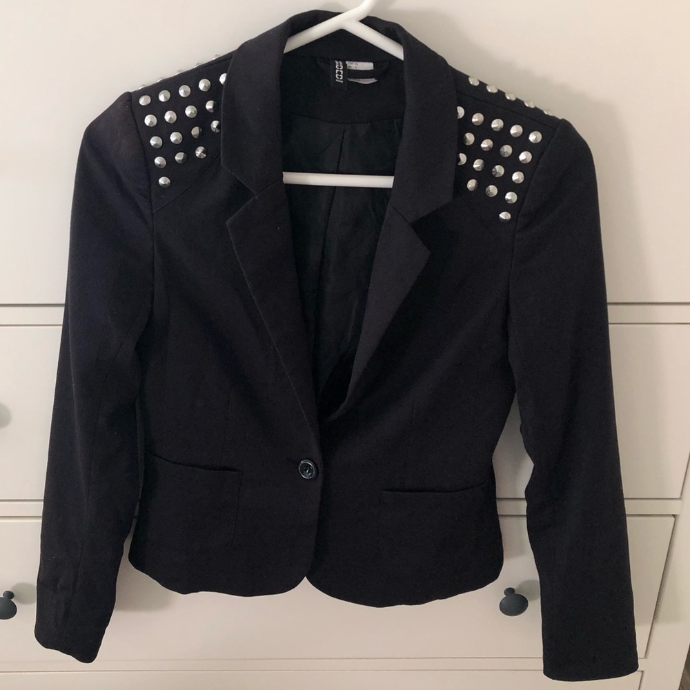 Black Blazer with studded shoulders
